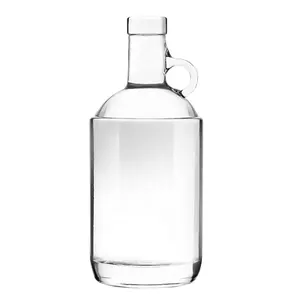75CL 750ml vuoto vetro Flint Moonshine brocche rotonde bottiglie di vino in vetro spirito con manico