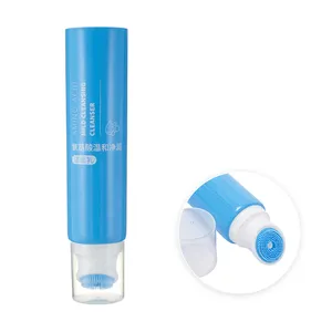 Plastic Soft Tube Packaging With Silicone Brush For Face Wash