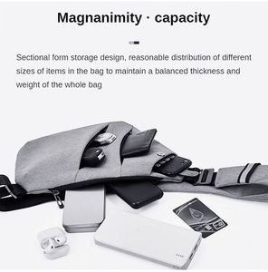 New Trendy Mens <b>Canvas</b> Chest Bag Sports Fanny <b>Pack</b> Cross Body Multi-function Single Shoulder Anti-theft Backpack - Product Image 5