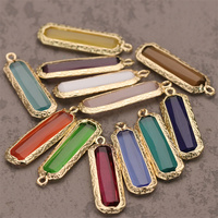 Bouton en métal personnalisé OEM avec pendentif en barre de cristal de verre pour collier, boucles d'oreilles, bracelets, collier, accessoires de bijouterie