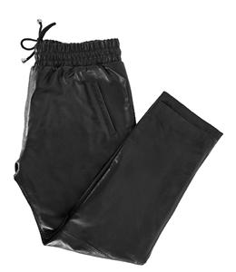 Pantalon sur mesure pour femme en cuir Nappa noir 100 % véritable, coupe ajustée, marque privée OEM/ODM, pantalon de luxe classique - Product Image 5