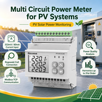 Moniteur de puissance solaire photovoltaïque multi-circuits triphasé sur rail DIN, compteur 4 canaux à bobine Rogowski 333mV 80mA, qualité de puissance, harmoniques individuelles 31e