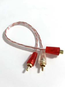 Cable divisor de audio 1RCA macho a 2RCA hembra, chapado en oro, para estéreo de coche, adaptador de señal HIFI RCA - Product Image 3