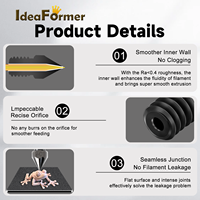 Imprimante 3D Ideaformer IR3 V1/V2, buse en acier trempé noir, quatre tailles disponibles 0,4/0,6/0,8/1,75 mm, compatible 3g, autres marques