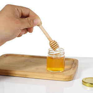 Bocaux à miel hexagonaux en verre vides de 45 ml avec cuillère et plaque métallique en forme d'abeille - Product Image 5