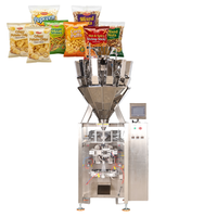 Machine d'emballage verticale automatique Gloex VFFS avec peseuse multi-têtes servo pour noix, snacks, chips et granulés, certifiée CE