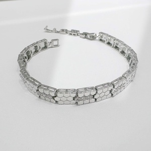 Bracelet à maillons en argent sterling 925 plaqué or, style hip-hop punk unisexe, avec perles, collection 2026 - Product Image 2