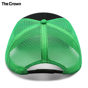 Gorra Trucker Estructurada de 5 Paneles con Logotipo Personalizado, Venta al por Mayor, Parche Tejido, Parte Trasera de Malla, Gorra Verde Neón en Contraste, Fabricante - Product Image 4