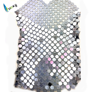Chanceux en vrac acrylique miroir danse robe ronde en plastique paillettes robe <span class=keywords><strong>or</strong></span> clair couleur argent acrylique strass robe <span class=keywords><strong>latine</strong></span> - Product Image 6