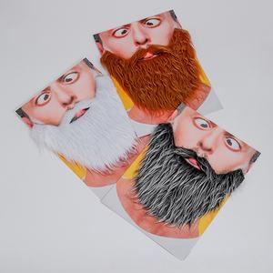 Barba y Bigote Postizos Gruesos HLC Party Centre, Barba de Santa Claus para Cosplay, Barba Larga Negra y Gris para Decoración de Fiestas de Año Nuevo - Product Image 1