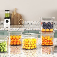 Bac de service Liyunda LT-P12, taille 1/2, transparent, 10L, en polycarbonate, norme Gastronorm GN, récipient de cuisine