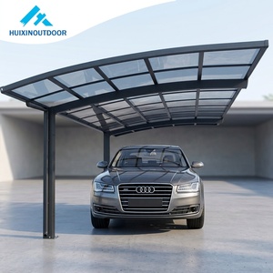 Abri de voiture moderne incurvé en aluminium, personnalisable, pour <span class=keywords><strong>Audi</strong></span>, avec utilisation solaire et abri solaire intégré - Product Image 1