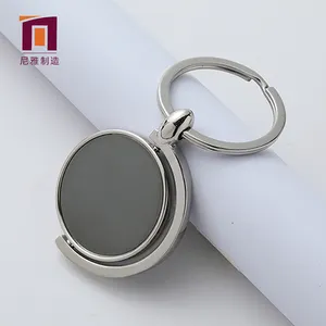 Luxury Designer Promotional Pendant Stainless Steel Sublimation Blank Rotate Customized Metal Keychain For Engraving