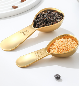 Cuillère à café <span class=keywords><strong>en</strong></span> acier inoxydable de 30/15ml, ensemble de cuillères à mesurer avec manche court pour café moulu, grains, expresso et poudre - Product Image 3