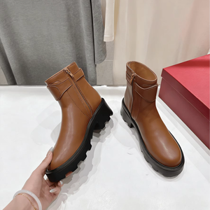 Buckle Strap Chunky Heel Ankle <b>Boots</b> with Platform Sole for Women Casual Daily Wear and Street Style Valentinoing - Product Image 1