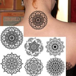12 Hojas con 24 Diseños Impresionantes <span class=keywords><strong>de</strong></span> <span class=keywords><strong>Tatuajes</strong></span> <span class=keywords><strong>Temporales</strong></span> <span class=keywords><strong>de</strong></span> Flores Mandala Negras para Mujeres - Product Image 6