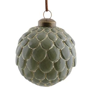 มาใหม่ที่สวยหรูสีเขียวสีขาวคริสมาสต์ลูกแก้วเครื่องประดับย้อนยุคสำหรับต้นคริสต์มาสจี้ตกแต่ง - Product Image 3