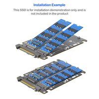 Adaptador Dual M.2, NVMe SSD con Clave M a U.2 SFF-8639 y SATA SSD con Clave B a SAS, Convertidor para Servidor/Estación de Trabajo (2230/2242/2260/2280)