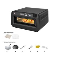 Fonctionnalité professionnelle 10-en-1 17L Fit 9 tranches 12 "Pizza four à pizza numérique grille-pain électrique fours à pizza
