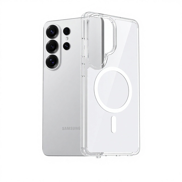 Cross-Border Applicable for S26 Ultra Magnetic Suction UV Printed Two-in-One Transparent for 17 Pro Phone Case
