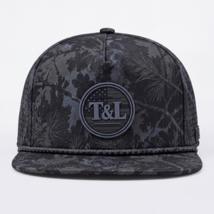 Casquette Snapback à Visière Plate Camouflage Pin Noir Gris avec Patch PVC Imperméable et Corde, 5 Panneaux, Perforations Laser Respirantes, Gorras Hommes Femmes - Product Image 2