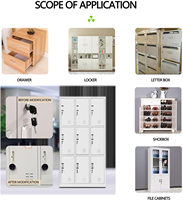 Serrure d'armoire codée électronique numérique, verrouillage par mot de passe à écran tactile, adaptée aux armoires de rangement, facile à installer