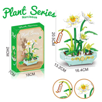 Blocs de construction en plastique DIY, puzzles 3D, modèle de fleur, kit de construction de jouets, cadeau de la Saint-Valentin, fleur éternelle, pot immortel