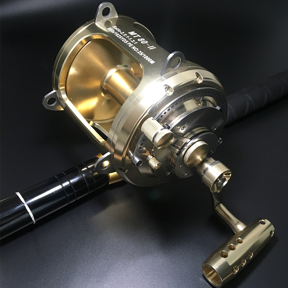 80WボートアルミニウムCNC機械加工2スピードフィッシングリール