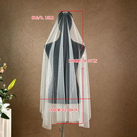 Voile de mariée en nylon monocouche en forme de U, style européen et américain, orné de strass, pour cérémonies de mariage en extérieur