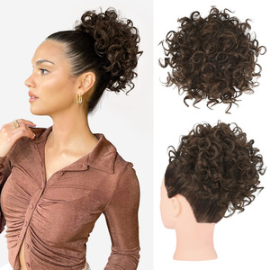 Nouveau cordon <span class=keywords><strong>de</strong></span> serrage <span class=keywords><strong>haute</strong></span> élastique 10 "60g <span class=keywords><strong>queue</strong></span> <span class=keywords><strong>de</strong></span> <span class=keywords><strong>cheval</strong></span> moelleux boucles désordonnées chignon pour femmes blanches utilisation quotidienne et fête coiffure robuste - Product Image 1