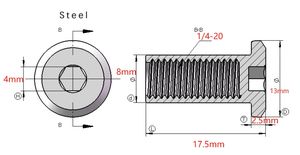 Legood M6 X 17มม. น็อตกระบอกเหล็กชุบทองเหลือง/น็อตขั้วต่อ - Product Image 2