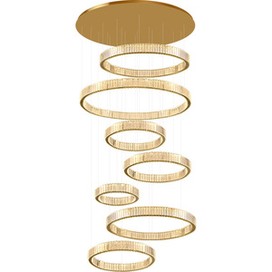 Modern Minimalist Round Crystal Chandelier LED Multi Head <b>Remote</b> <b>Control</b> For Duplex Living Room Staircase Home <b>Lighting</b> - Product Image 2