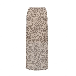 Jupe longue personnalisée unie à imprimé léopard pour femme, style élégant pour soirées - Product Image 2