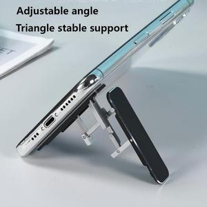 W Shape Portable Folding Aluminum Alloy Invisible Mini Metal <strong>Stand</strong> for <strong>iPhone</strong> Universal Desk Mobile Phone Holder - Product Image 5