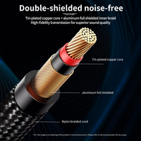 Kabel Audio Aux 6.5mm Terlaris untuk Speaker Gitar Mixer Amplifier Tersedia Stok Kabel Jack Mono Aux Nylon Braider 6.35 3m 5m 8m