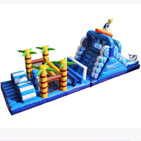 Parcours d'obstacles gonflable de surf, château gonflable à thème dinosaure et anime, location promotionnelle pour fêtes et événements commerciaux