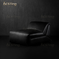 BESTING Modern Luxury Minimalist Design Anpassbares schwarzes Leder/Stoffs ofa Gepolstertes Klapp sofa