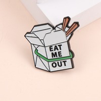 Pin Esmaltado de Humor Adulto con Diseño de Caja de Comida para Llevar, Broche de Humor Adulto