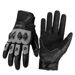 वेमर गर्मी मोटरसाइकिल सवारी दस्ताने पुरुषों चमड़े के रेट्रो मोटोक्रॉस दस्ताने दस्ताने काले भूरे रंग - Product Image 1