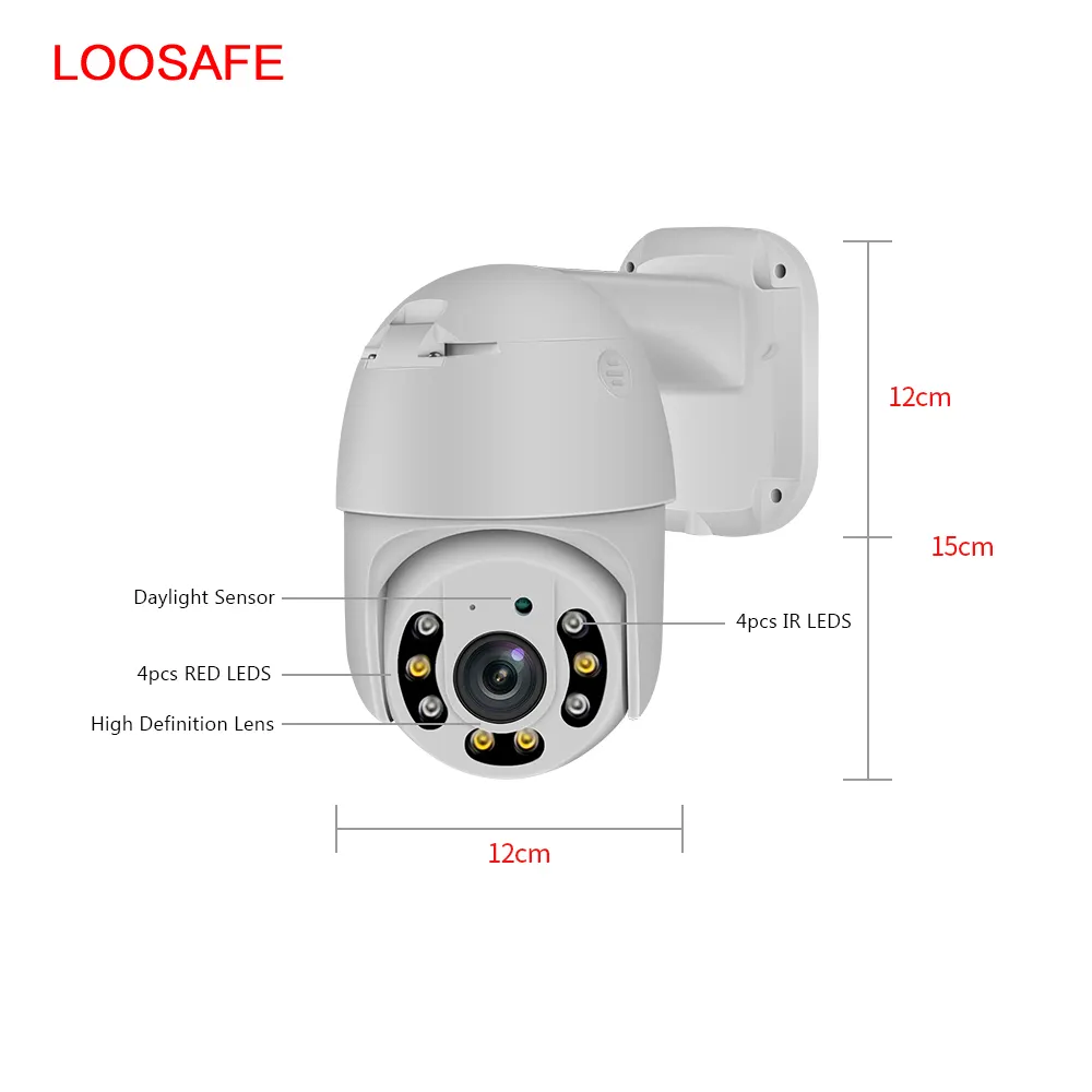 Security Systems Camera LOOSAFE 1080P Camera Poe Ptz Dome Day And Night Full Color Cctv Camera 8 Camera Poe Ir Security System With Audio
