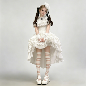 Set Abito Gotico Lolita, Gonna a Strati Stile Vittoriano, Costume <span class=keywords><strong>Cosplay</strong></span> <span class=keywords><strong>Anime</strong></span> per Donne, Festa di Halloween - Product Image 5