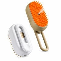 Brosse de toilettage à vapeur pour animaux de compagnie, poils en silicone, réservoir d'eau étanche, poignée en boucle pour chiens et chats