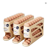 Boîte de rangement à œufs roulante, multi-niveaux, à ouverture inclinée, distributeur automatique d'œufs, plateau à œufs pour porte latérale de réfrigérateur, portable, en PP
