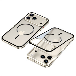 Funda de Teléfono con Marco Metálico de Aluminio Magnético Electrochapado para <span class=keywords><strong>iPhone</strong></span> 17 Air 16 Plus 15 14 13 <span class=keywords><strong>12</strong></span> <span class=keywords><strong>Pro</strong></span> <span class=keywords><strong>Max</strong></span> 11, Funda Mate para Teléfono Móvil - Product Image 2