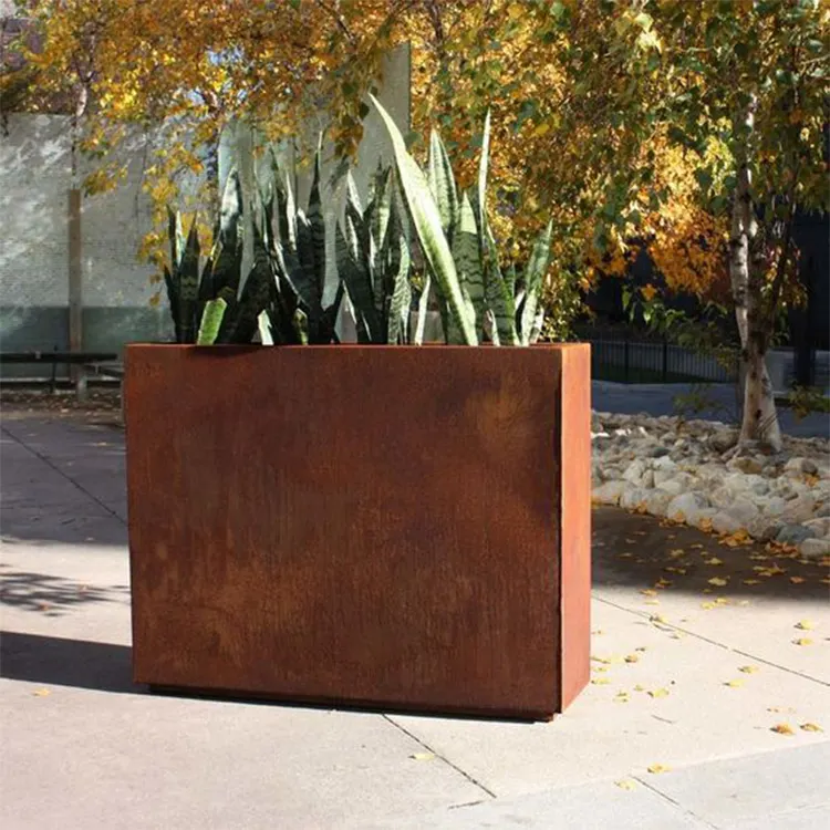 Corten Stahl großer Pflanzer Topf Corten Stahl angehoben Pflanzer Betten Corten Stahl angehoben Garten Outdoor Pflanzer