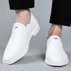 Chaussures en cuir blanches pour hommes, à bout pointu, pour le bureau, les occasions décontractées et habillées - Product Image 3