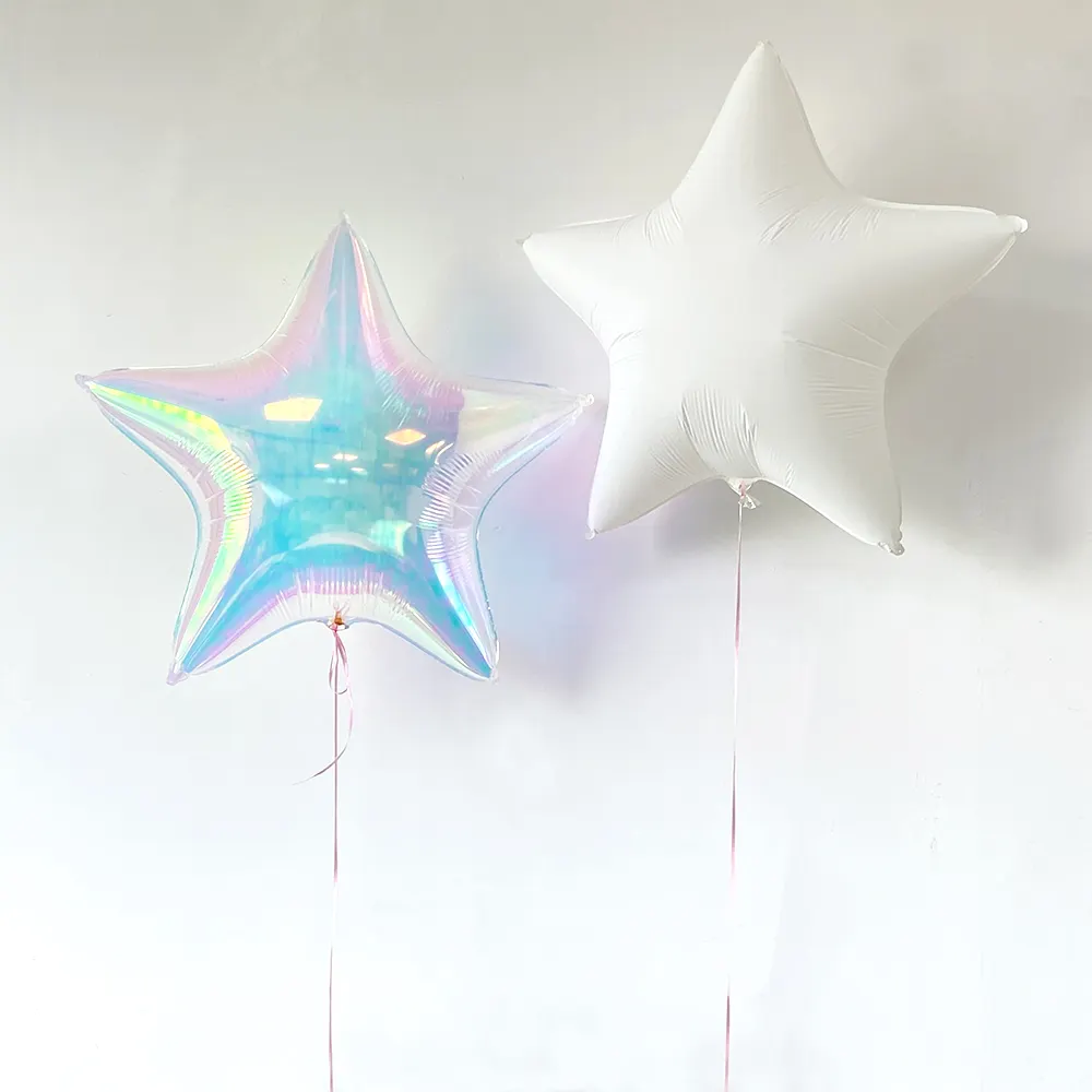 Nouveau laser atmosphère de rêve ballons gonflable étoile ballon décorations de fête anniversaire transparent arc-en-ciel couleurs étoiles ballons