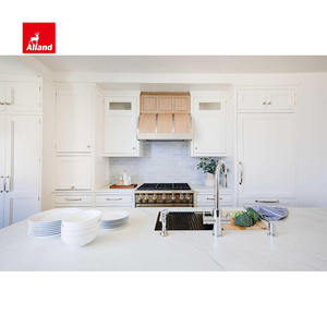 Armoire de cuisine en noyer avec cadre encastré de qualité supérieure, style shaker, finition teintée, avec poignées, luxe <span class=keywords><strong>et</strong></span> dessus blanc - Product Image 5