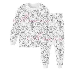 Pijamas de grafiti <span class=keywords><strong>para</strong></span> niños de estilo coreano, conjunto de niña colorable pintado a mano DIY <span class=keywords><strong>para</strong></span> <span class=keywords><strong>ropa</strong></span> de casa, conjuntos de pijama <span class=keywords><strong>para</strong></span> niños <span class=keywords><strong>para</strong></span> colorear <span class=keywords><strong>para</strong></span> 3-8Y - Product Image 4