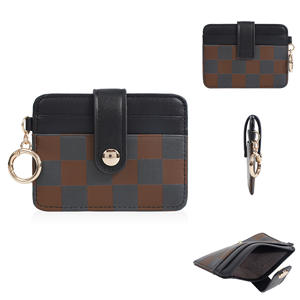 Tarjetero Personalizado con Diseño a Cuadros, Llavero, Porta Tarjetas de Lujo, Mini Cartera para Chicas - Product Image 6